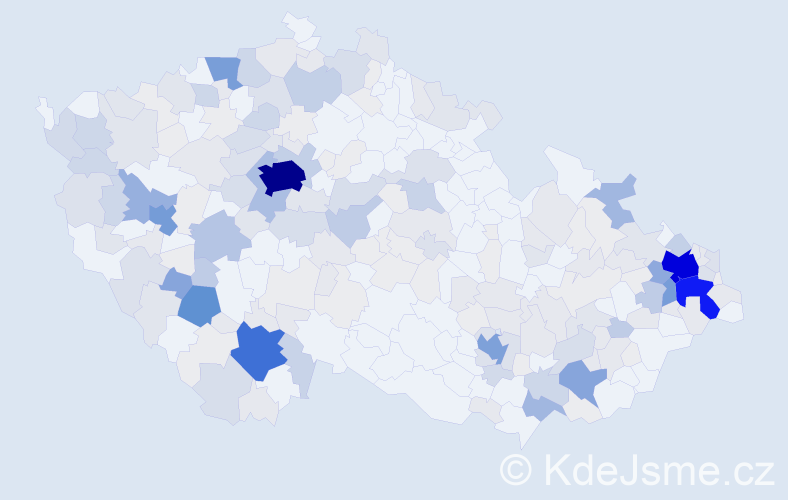 Příjmení: 'Klečka', počet výskytů 971 v celé ČR