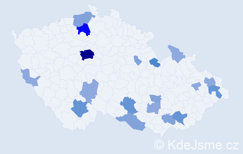 Příjmení: 'Andrášová', počet výskytů 50 v celé ČR