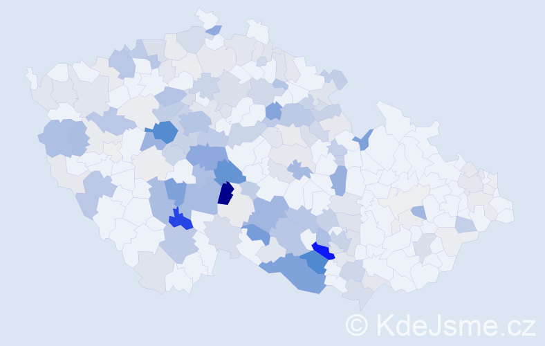 Příjmení: 'Klika', počet výskytů 616 v celé ČR
