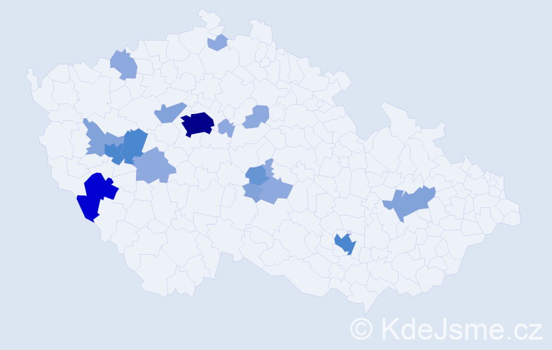 Příjmení: 'Weingärtnerová', počet výskytů 44 v celé ČR