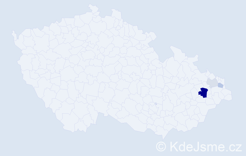 Příjmení: 'Frenová', počet výskytů 7 v celé ČR