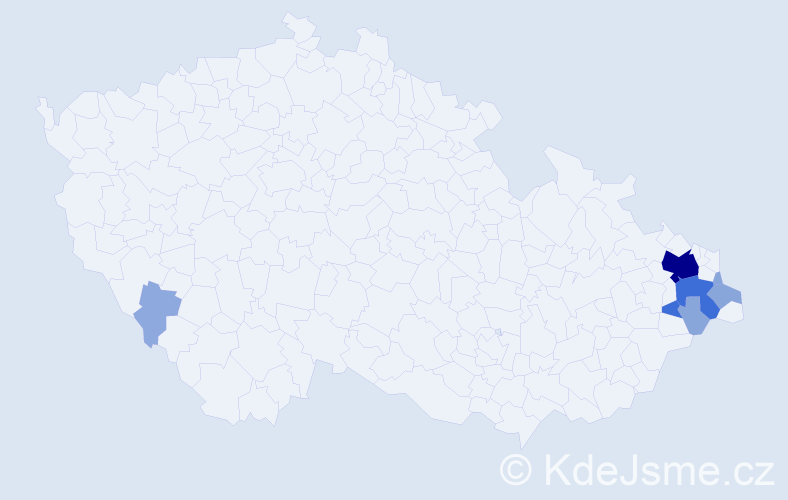Příjmení: 'Mechel', počet výskytů 26 v celé ČR