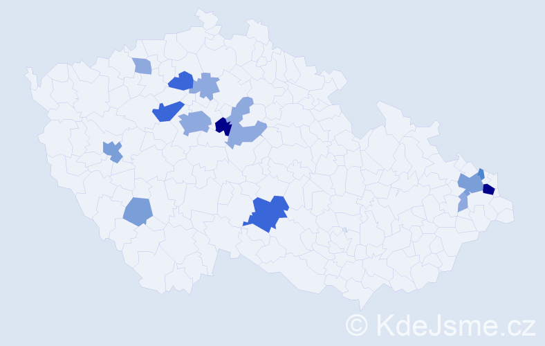 Příjmení: 'Hamták', počet výskytů 41 v celé ČR