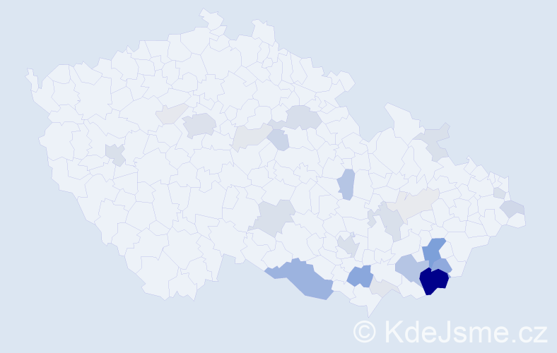 Příjmení: 'Pilka', počet výskytů 101 v celé ČR
