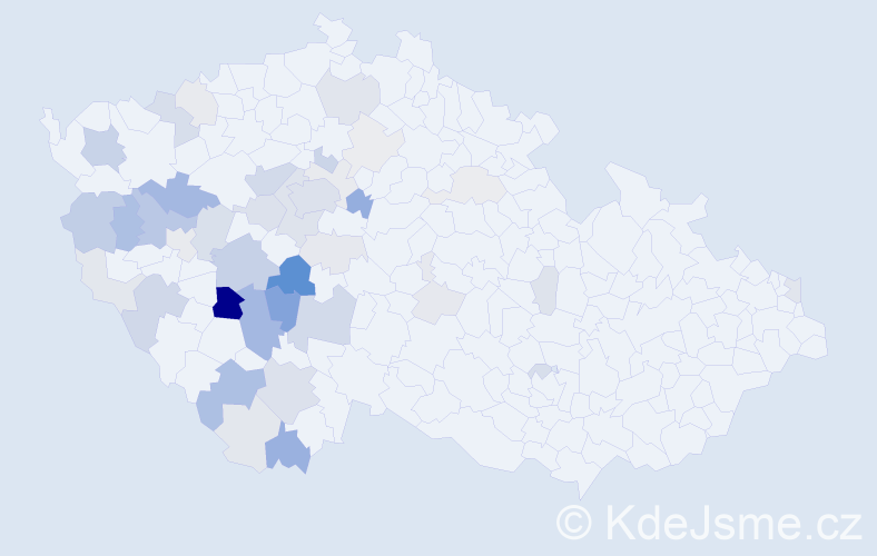 Příjmení: 'Paukner', počet výskytů 131 v celé ČR