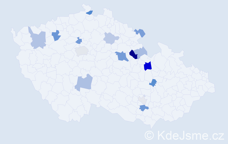 Příjmení: 'Weinhauer', počet výskytů 36 v celé ČR