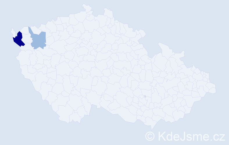Příjmení: 'Ferling', počet výskytů 5 v celé ČR