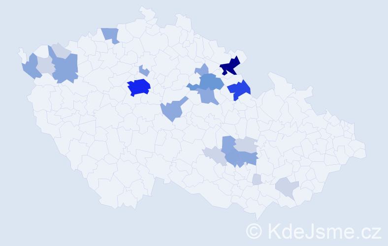 Příjmení: 'Dusbaba', počet výskytů 70 v celé ČR