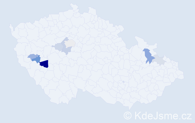 Příjmení: 'Dětková', počet výskytů 14 v celé ČR