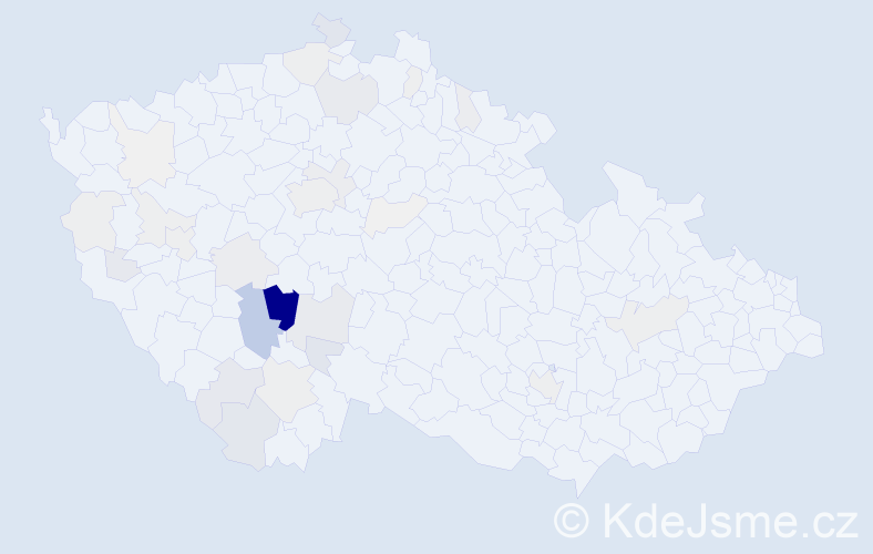 Příjmení: 'Čunát', počet výskytů 126 v celé ČR