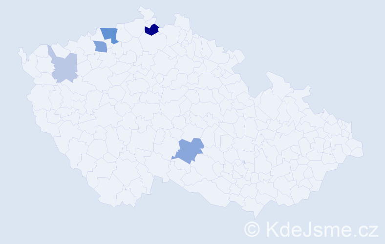 Příjmení: 'Zajáčková', počet výskytů 12 v celé ČR