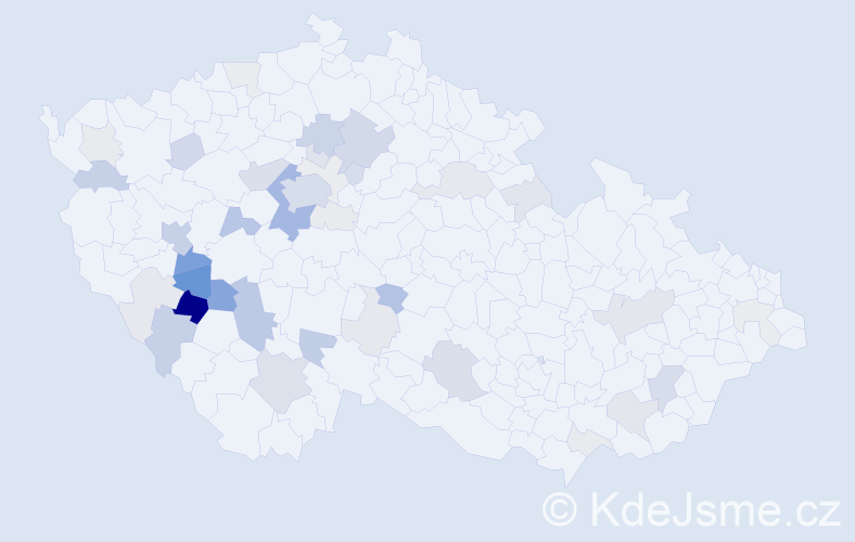 Příjmení: 'Ladman', počet výskytů 133 v celé ČR