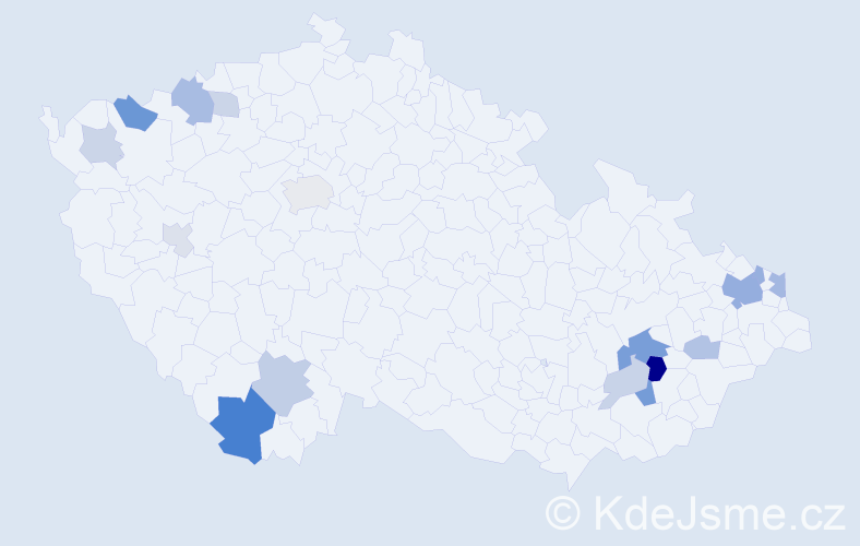 Příjmení: 'Kneislová', počet výskytů 37 v celé ČR