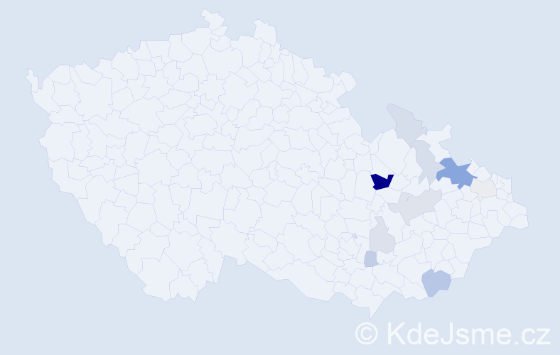 Příjmení: 'Mičker', počet výskytů 28 v celé ČR
