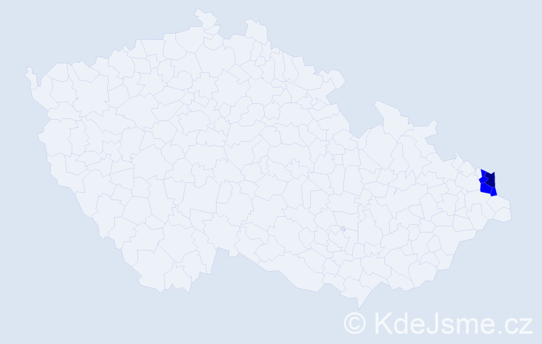 Příjmení: 'Moskwik', počet výskytů 5 v celé ČR