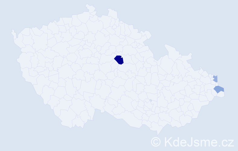 Příjmení: 'Nahaj', počet výskytů 4 v celé ČR