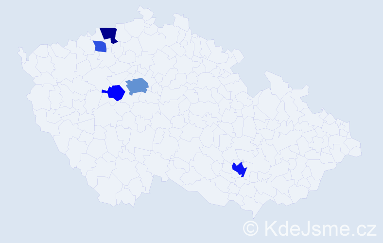 Příjmení: 'Kubesch', počet výskytů 14 v celé ČR