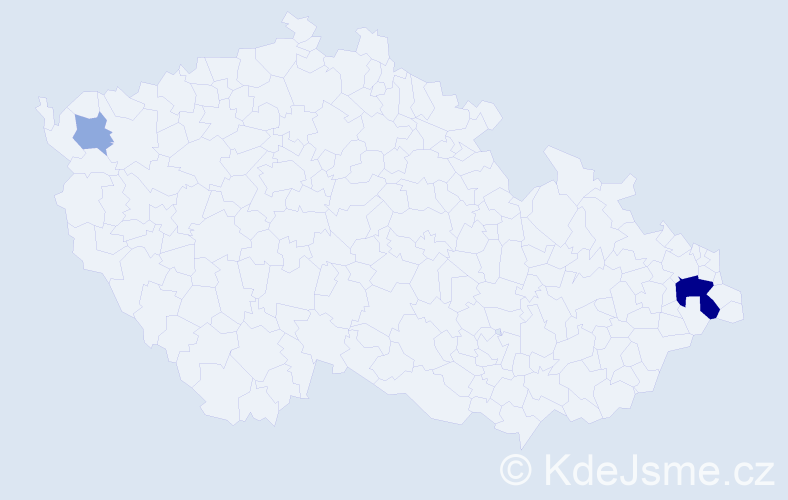 Příjmení: 'Frischtoková', počet výskytů 7 v celé ČR