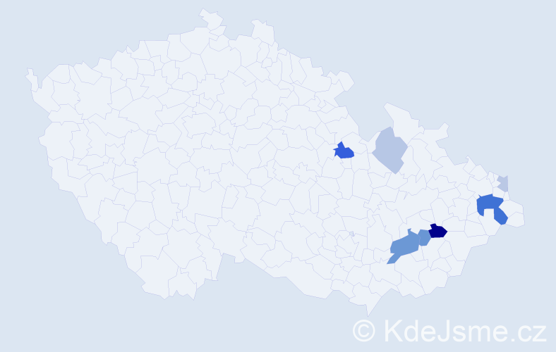 Příjmení: 'Terešková', počet výskytů 16 v celé ČR