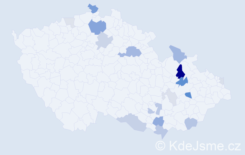 Příjmení: 'Merka', počet výskytů 40 v celé ČR