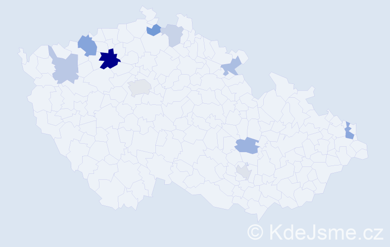 Příjmení: 'Matéová', počet výskytů 18 v celé ČR