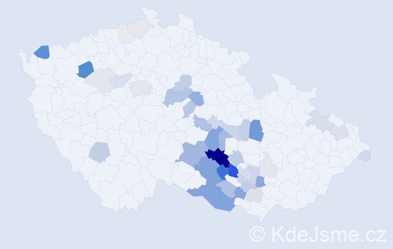 Příjmení: 'Kejda', počet výskytů 173 v celé ČR
