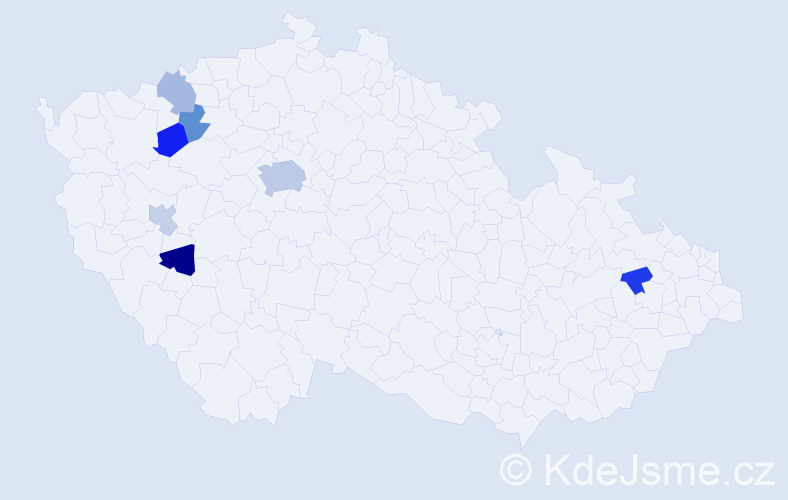 Příjmení: 'Zavaďák', počet výskytů 12 v celé ČR