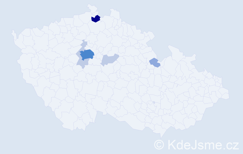 Příjmení: 'Korolusová', počet výskytů 20 v celé ČR