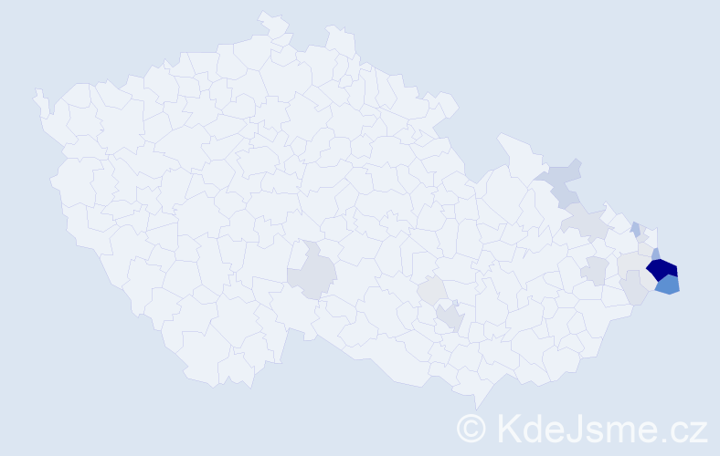 Příjmení: 'Lisztwanová', počet výskytů 110 v celé ČR