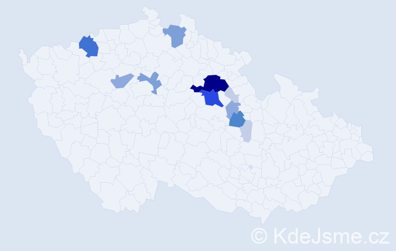 Příjmení: 'Kunart', počet výskytů 41 v celé ČR
