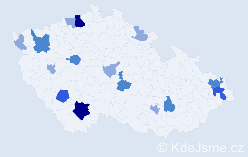 Příjmení: 'Szendrei', počet výskytů 34 v celé ČR