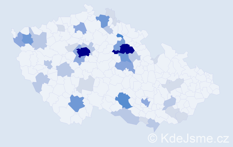 Příjmení: 'Dundová', počet výskytů 135 v celé ČR