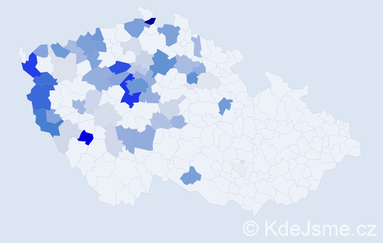 Příjmení: 'Kubr', počet výskytů 232 v celé ČR