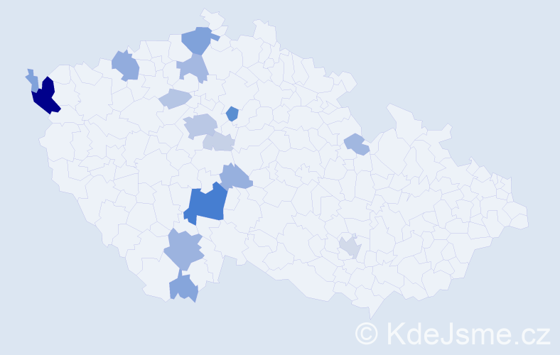 Příjmení: 'Valeška', počet výskytů 59 v celé ČR