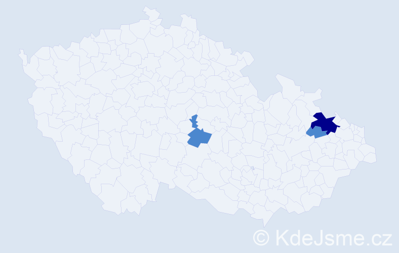 Příjmení: 'Pécsi', počet výskytů 9 v celé ČR