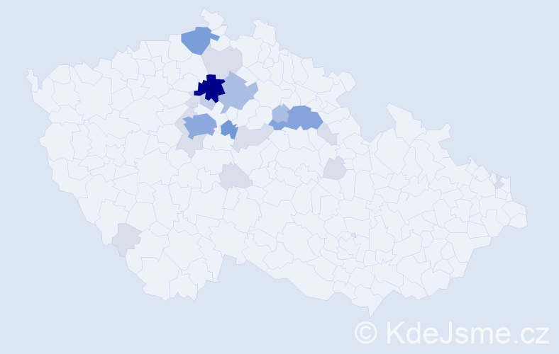 Příjmení: 'Vostruhová', počet výskytů 60 v celé ČR