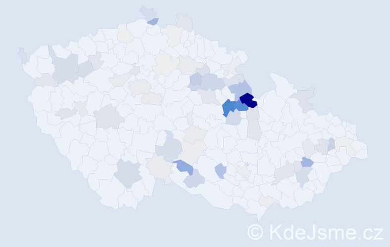 Příjmení: 'Vychytil', počet výskytů 181 v celé ČR