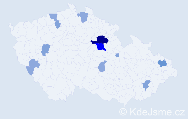 Příjmení: 'Wenigerová', počet výskytů 29 v celé ČR