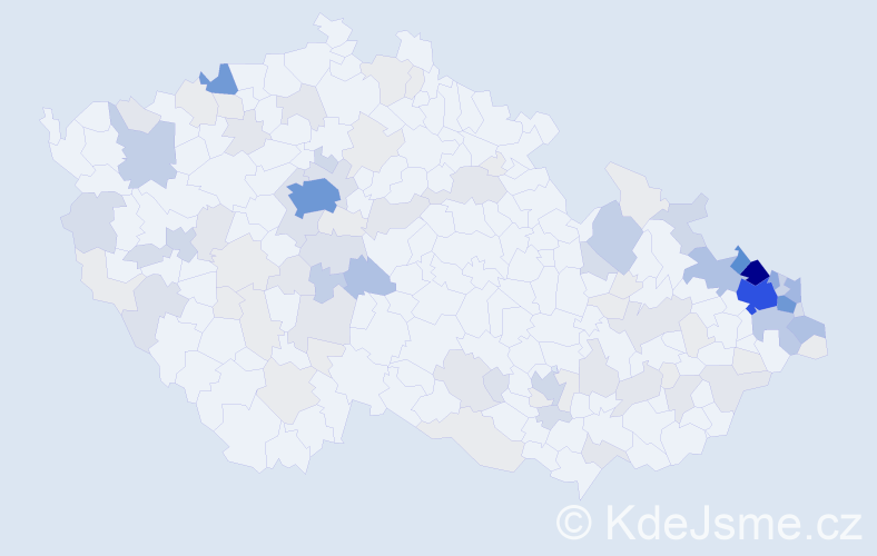 Příjmení: 'Kocurová', počet výskytů 432 v celé ČR