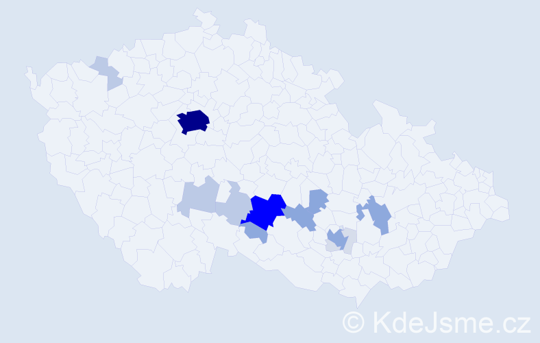 Příjmení: 'Fexa', počet výskytů 58 v celé ČR