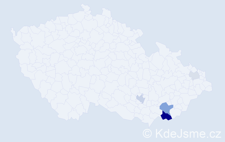 Příjmení: 'Floryánová', počet výskytů 9 v celé ČR