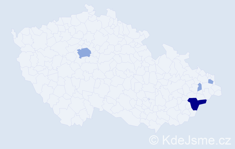 Příjmení: 'Hodošková', počet výskytů 8 v celé ČR