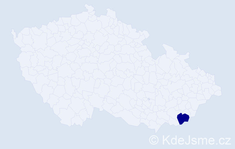 Příjmení: 'Můdráková', počet výskytů 1 v celé ČR