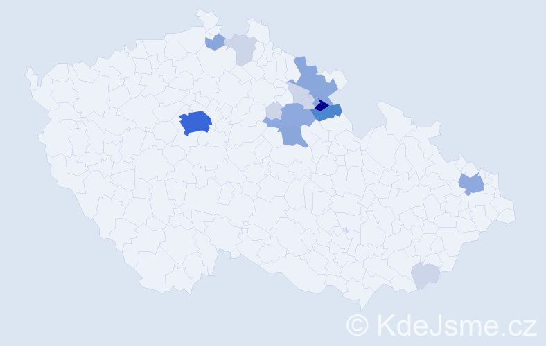 Příjmení: 'Kvirencová', počet výskytů 50 v celé ČR