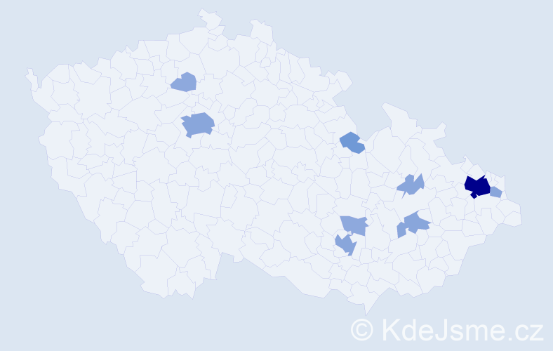 Příjmení: 'Cvilink', počet výskytů 24 v celé ČR