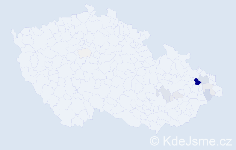 Příjmení: 'Kremzerová', počet výskytů 29 v celé ČR