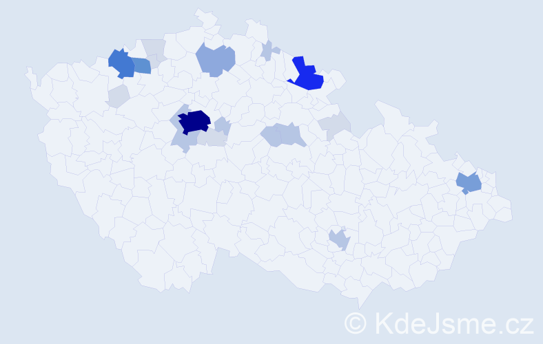 Příjmení: 'Dolejška', počet výskytů 70 v celé ČR