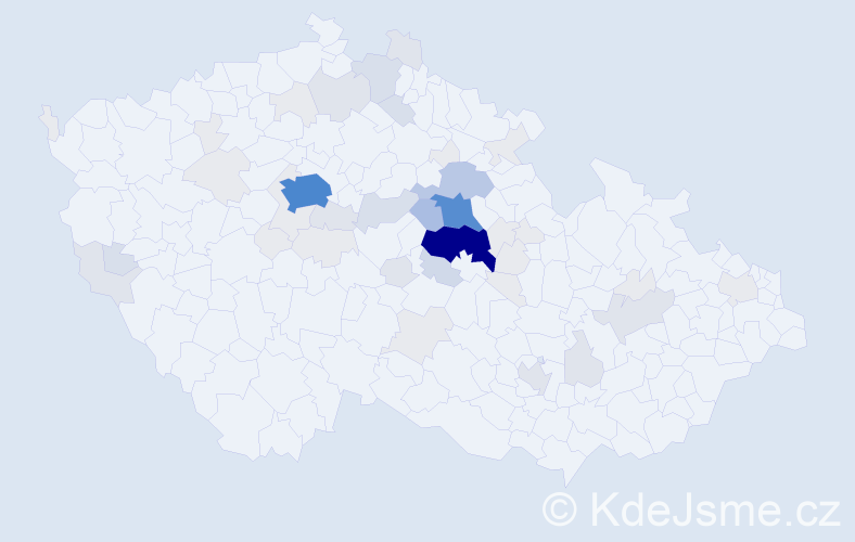 Příjmení: 'Koreček', počet výskytů 186 v celé ČR