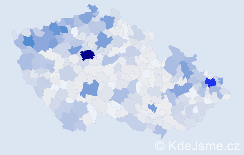 Příjmení: 'Kováč', počet výskytů 3256 v celé ČR