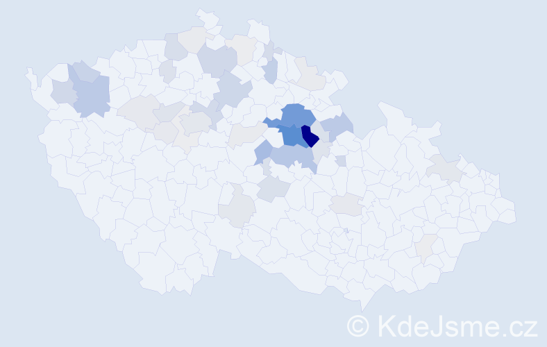 Příjmení: 'Bačinová', počet výskytů 158 v celé ČR